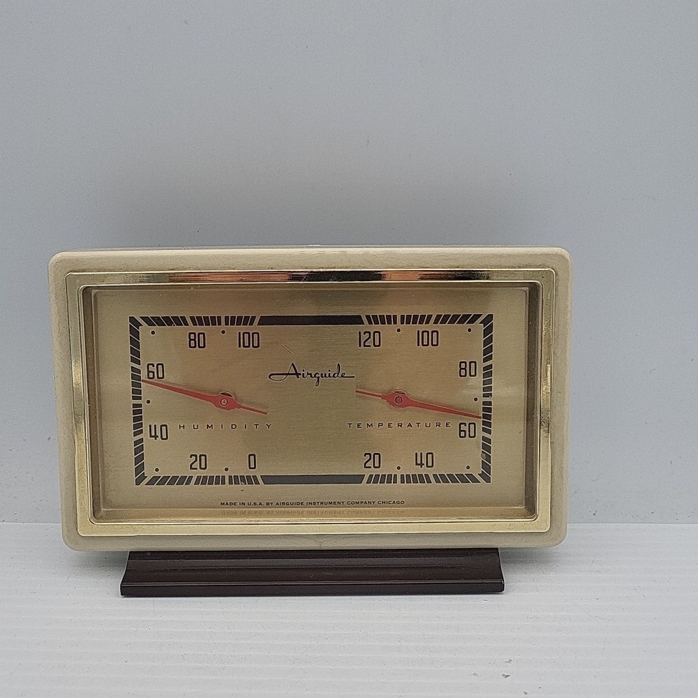 Vintage‎ Airguide Barometer Temperature Humidity Weather Station USA MCM